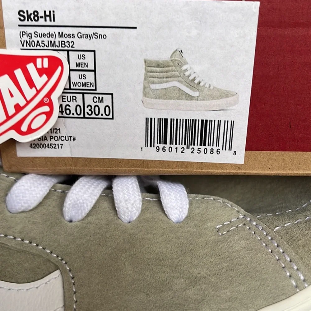 Vans Sk8-Hi Pig Suede Moss Gray/Snow White Men’s sneakers - Picture 16 of 16